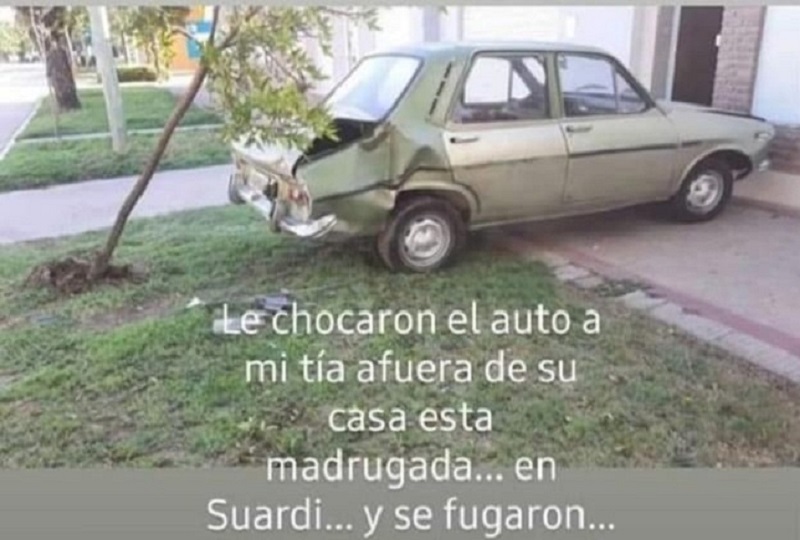 Choque y fuga en Suardi